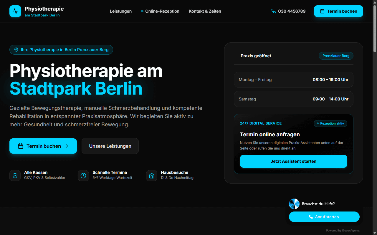 The clinic voice agent's knowledge base interface used to answer inbound calls
